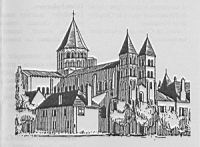 Paray-le-Monial - Basilique du Sacre-Coeur (dessin)
